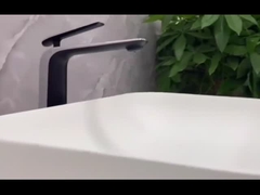 Modernes Schiff-einzelnes Messingloch-einzelner Griff-Becken-Mischer-Hahn im Grau