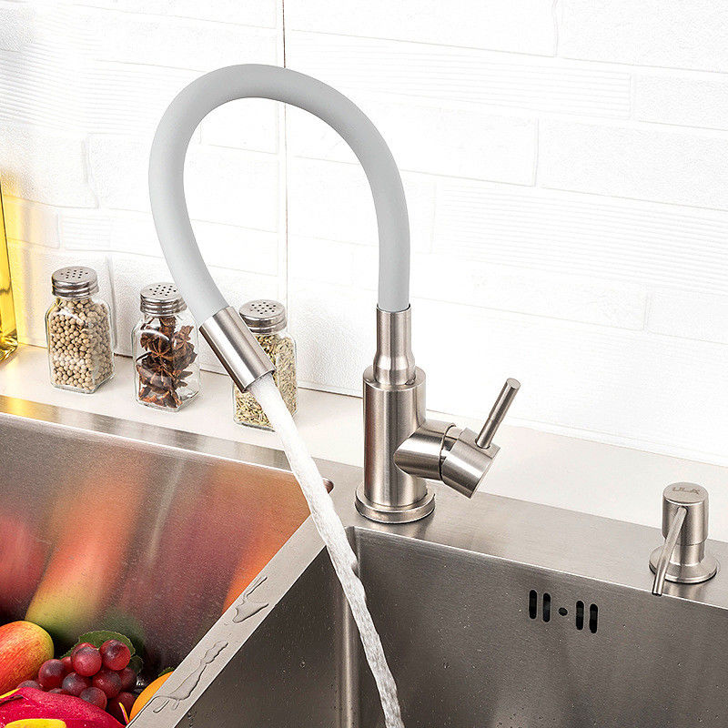 Schwenker flexibler bunter Schlauch-einzelner Griff-Küchen-Hahn-Mischer-Chromes 360