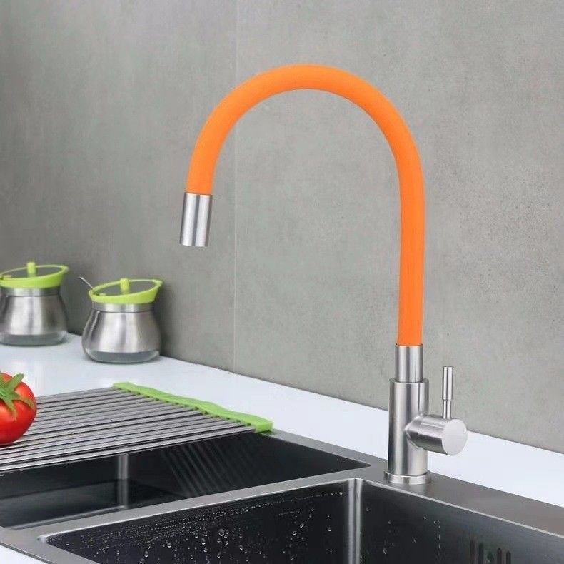 Hahn-kalter nur Hahn-einzelner Griff-flexible bunte Tülle der Küchen-SUS304