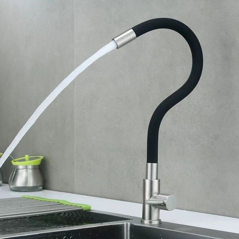 Hahn-kalter nur Hahn-einzelner Griff-flexible bunte Tülle der Küchen-SUS304