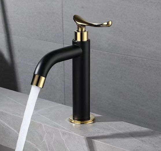 Stilvolles Schiff-Badezimmer-einzelne kaltes Wasser-Becken-Hähne des Edelstahl-SUS304 in Matte Black