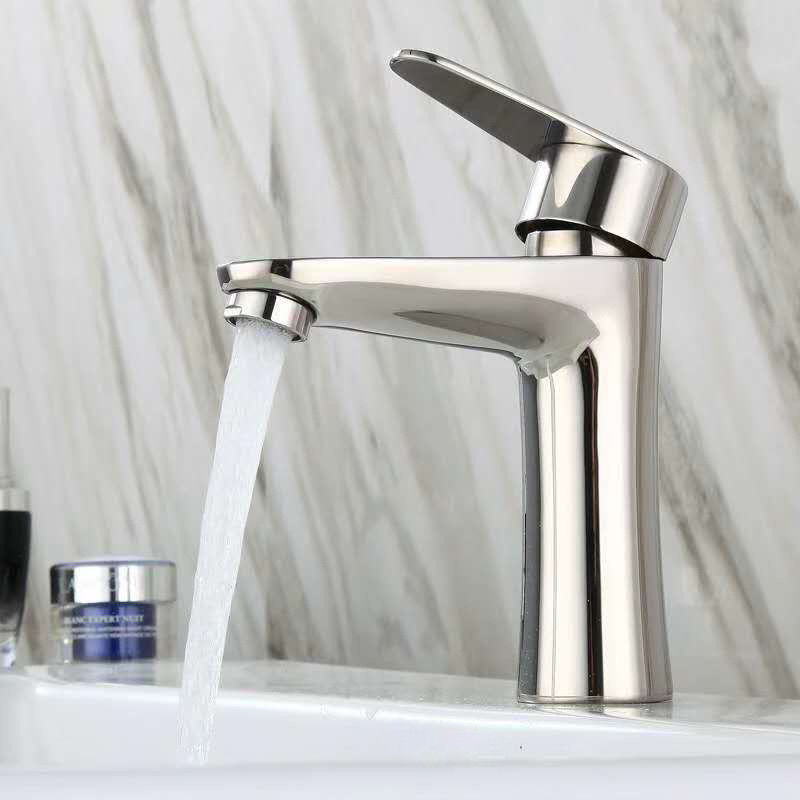 Einzelnes Loch-einzelner Griff-Becken-Mischer des Edelstahl-SUS304 in Matte Black Chrome-SN Gold