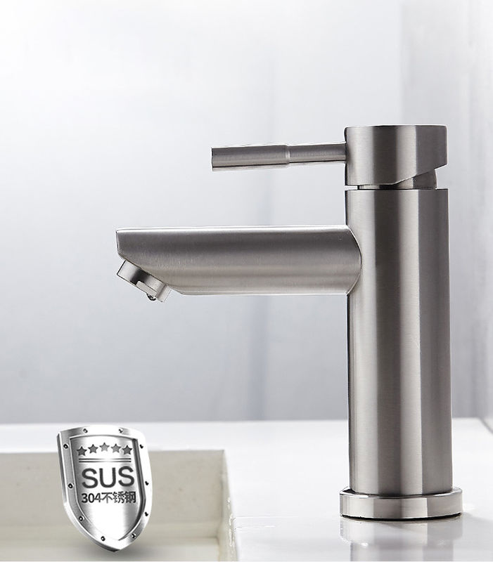 Einzelnes Loch-einzelner Griff-Becken-Mischer des Edelstahl-SUS304 in Matte Black Chrome-SN Gold