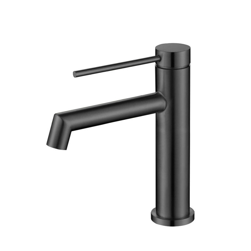 Einzelnes Loch-einzelner Griff-Becken-Mischer des Edelstahl-SUS304 in Matte Black Grey-SN Gold