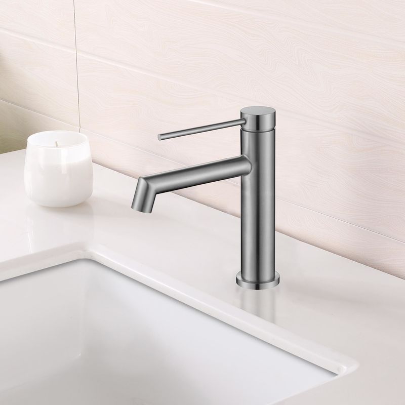 Einzelnes Loch-einzelner Griff-Becken-Mischer des Edelstahl-SUS304 in Matte Black Grey-SN Gold