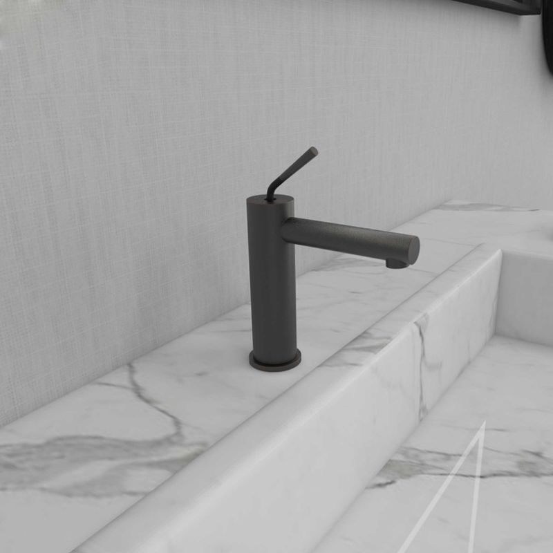 Badezimmer-Hahn-einzelner Griff-Matte Black-SN Schiff-Becken-Mischer des Minimalist-SUS304