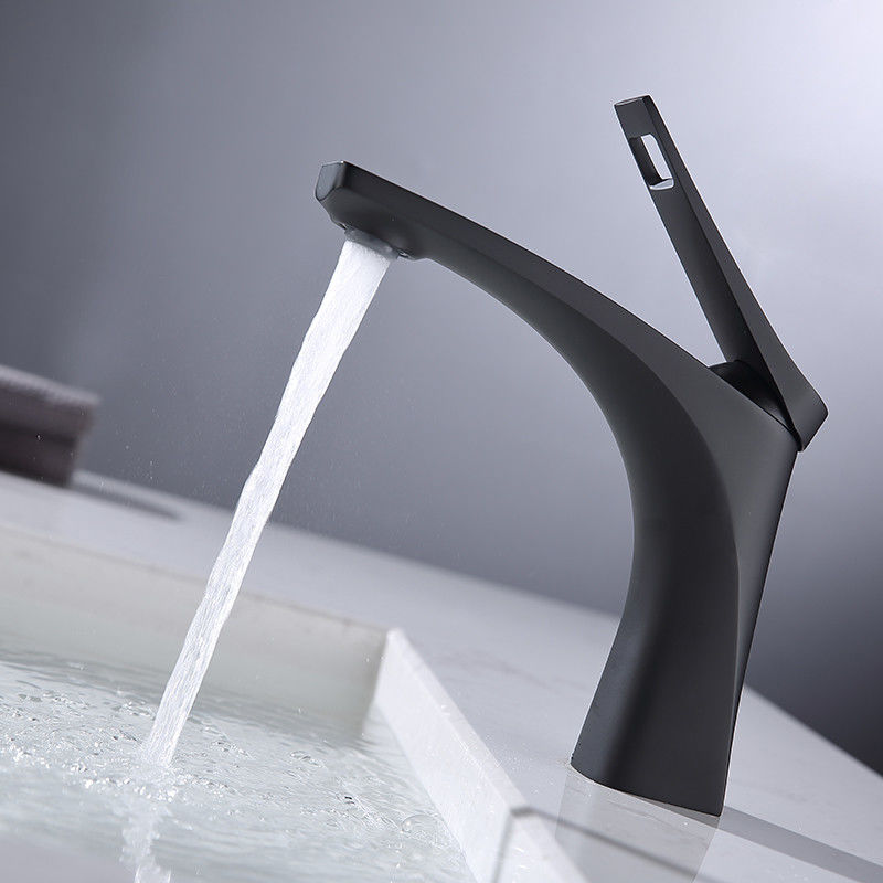 Modernes einzelnes Messingloch-einzelner Griff-Becken-Mischer in Chrome Matte Black Gold Grey