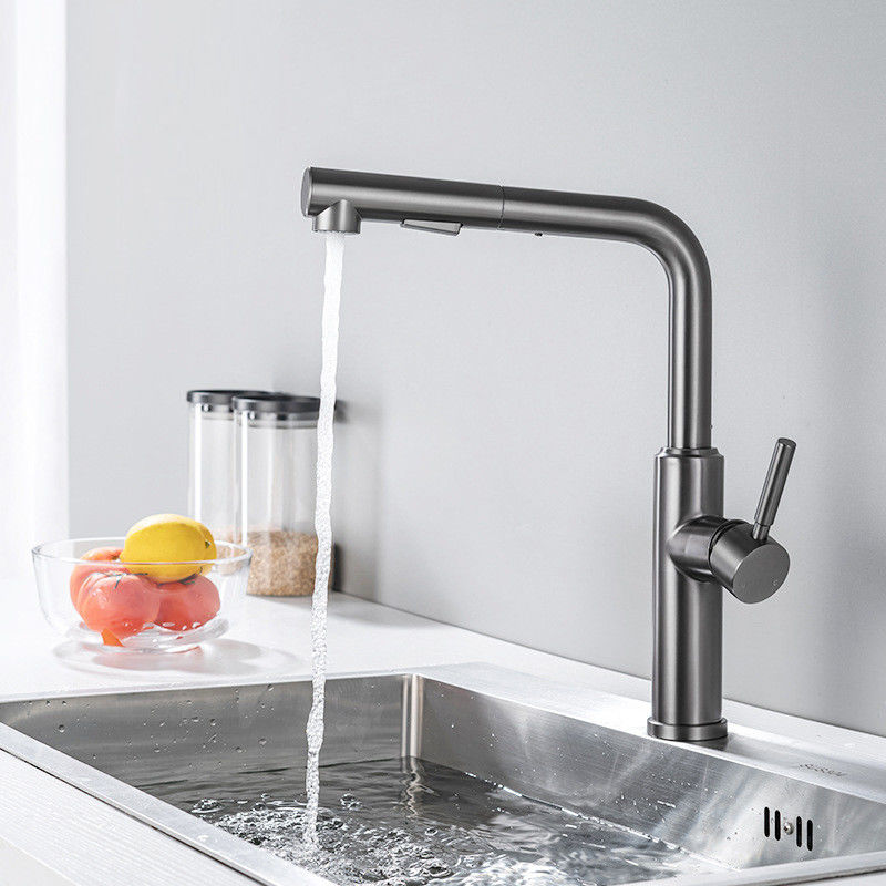 Hebelgriff ziehen Wannen-Hahn in Matte Black Chrome Sn White Grey Finish herunter